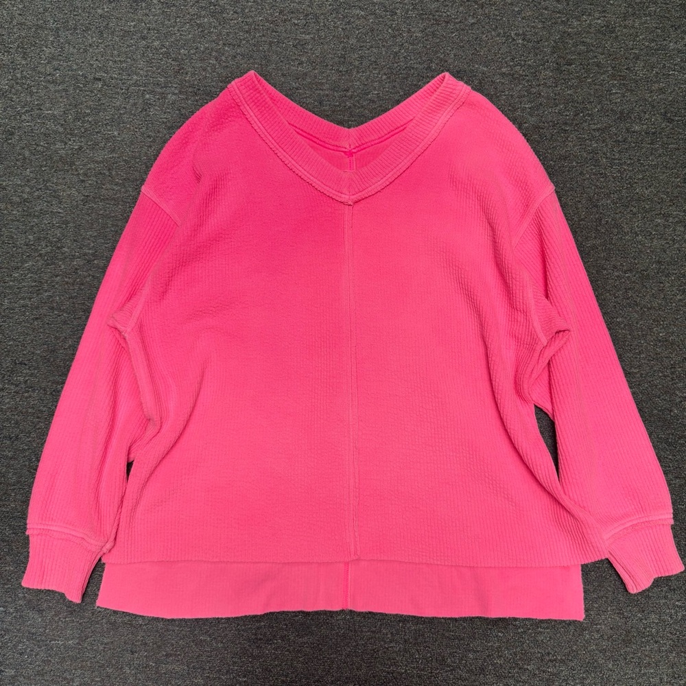 Pink V-Neck Women's Sweater